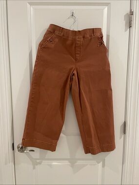 Spanx Womens Casual Wide-Leg Pants in Terracotta/Rust color